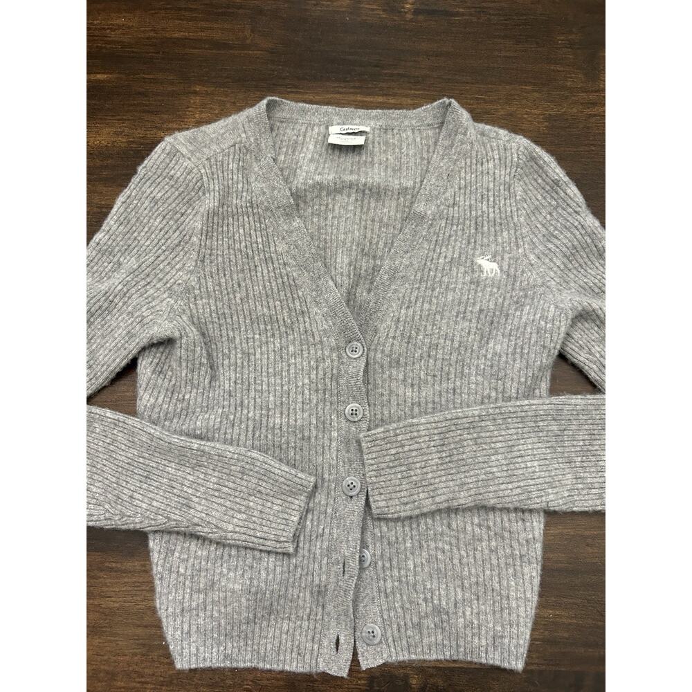 Women's Grey XS Cashmere Abercrombie And Fitch Sweater Cardigan